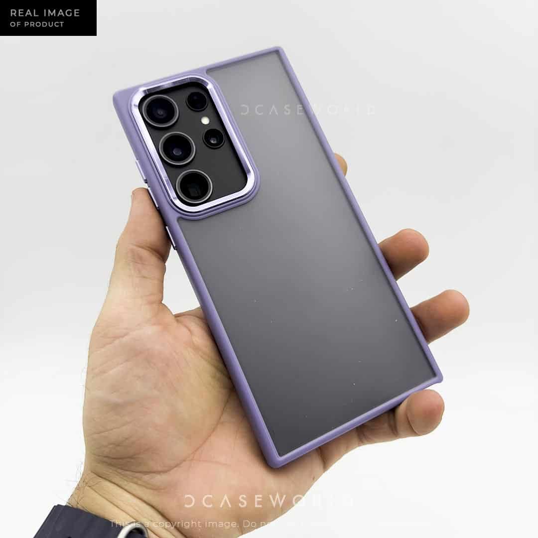 Premium Frosted Back With Metal Chrome Camera Ring