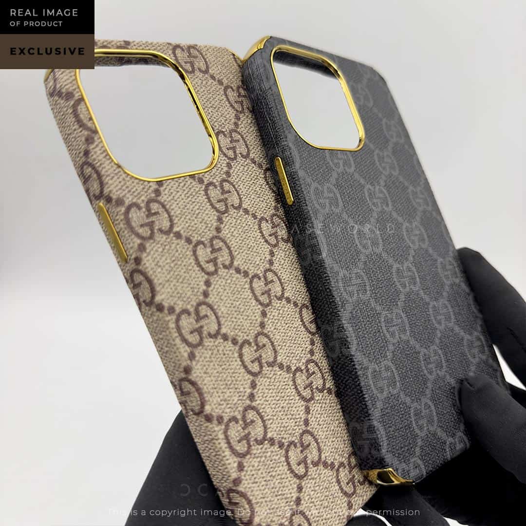 GC Luxury Leather Case with Gold Bumper