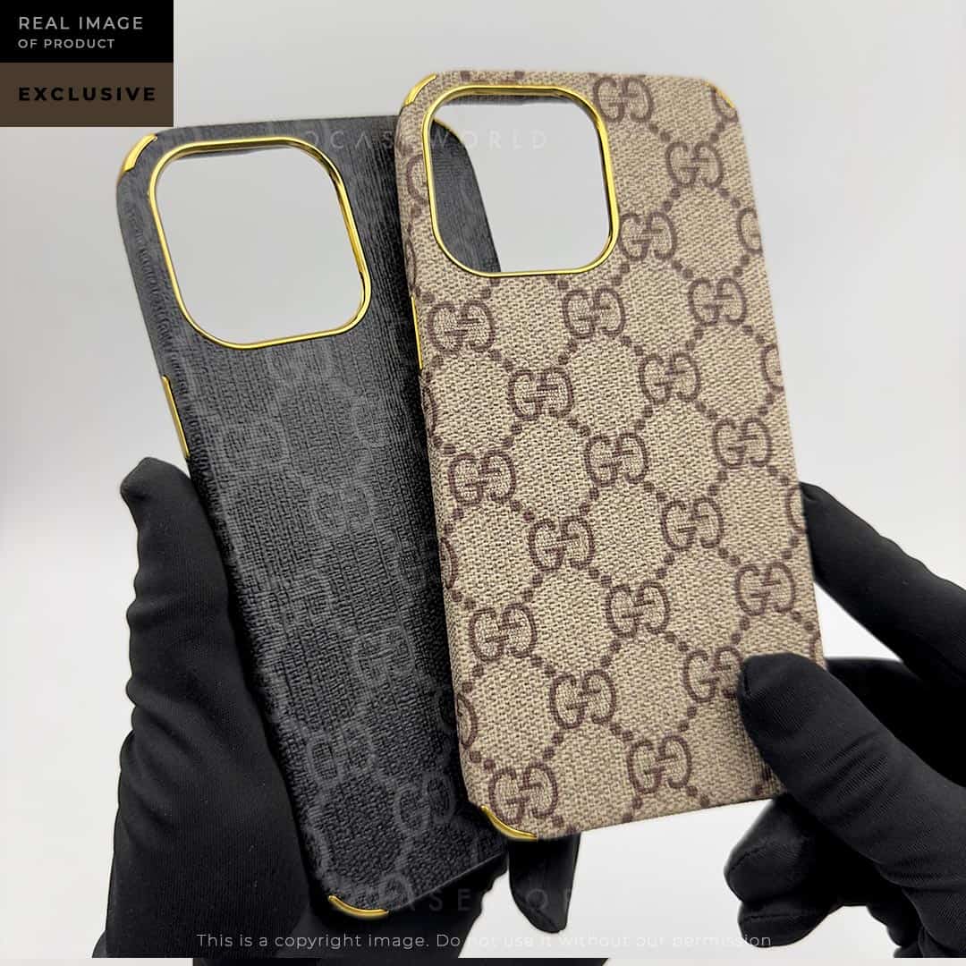 GC Luxury Leather Case with Gold Bumper