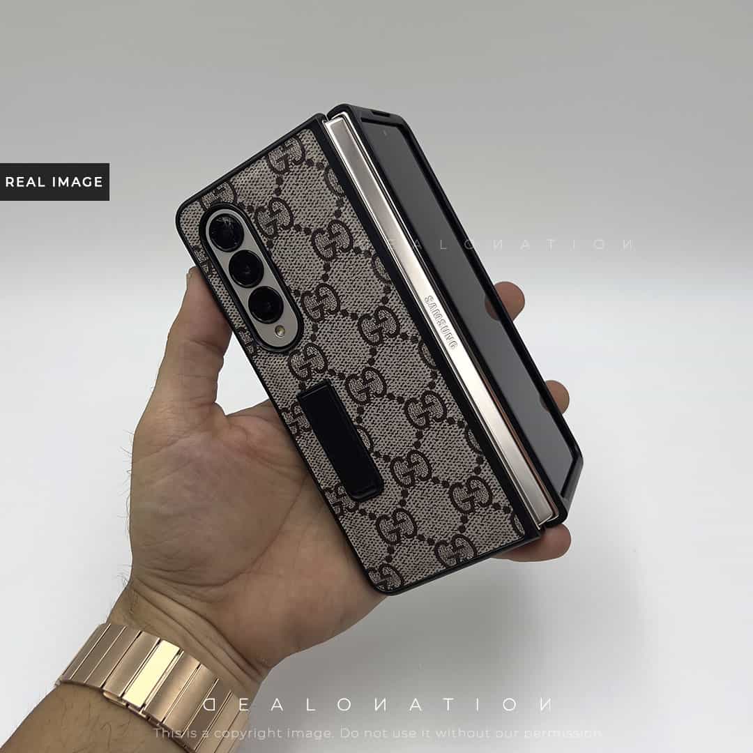 GC premium Leather Case with Back Stand For Fold 4