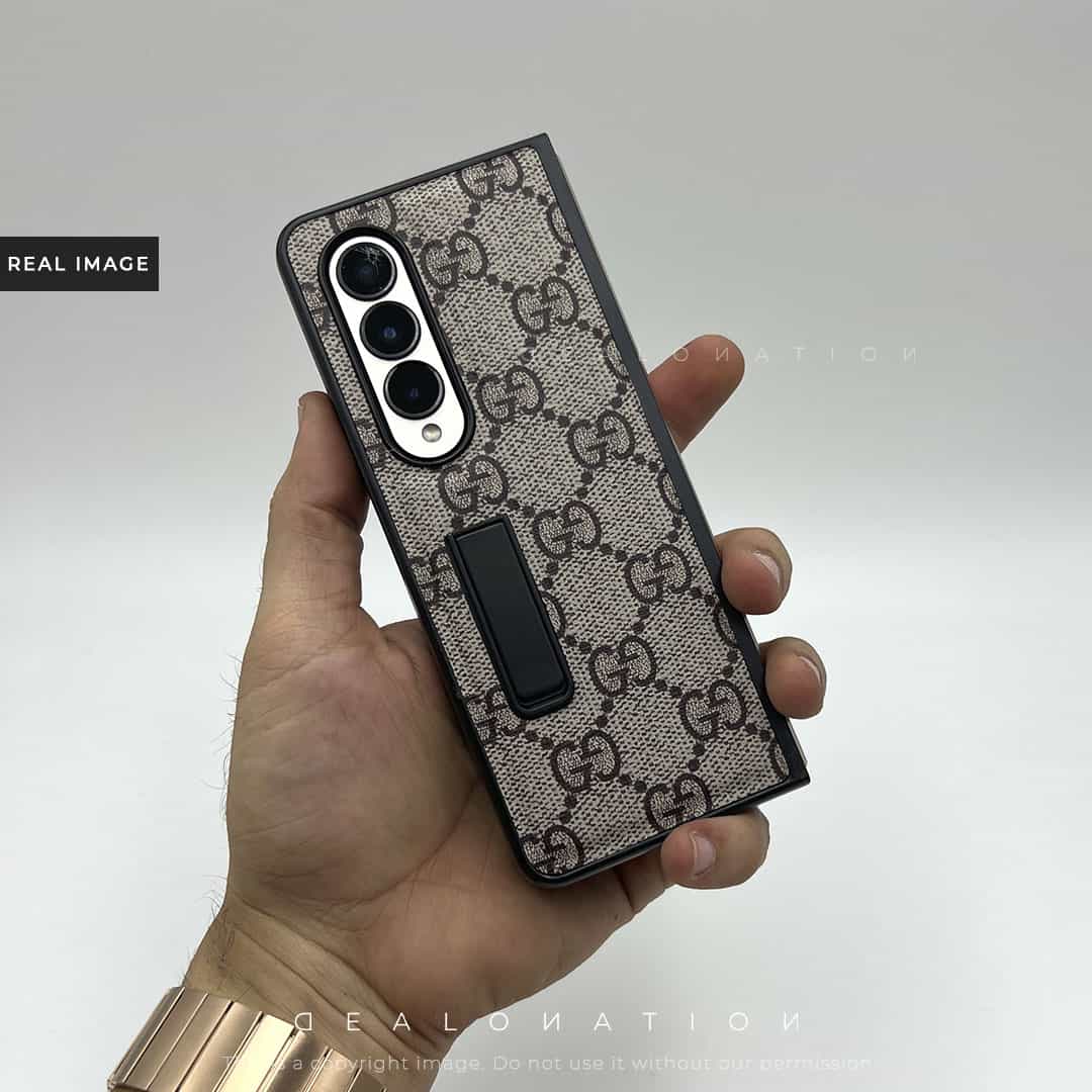 GC premium Leather Case with Back Stand For Fold 4