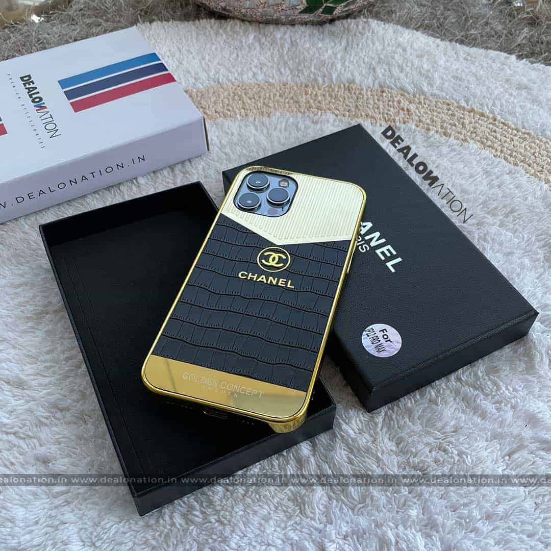Premium Luxury Gold Plating with Leather Anti Skid Case
