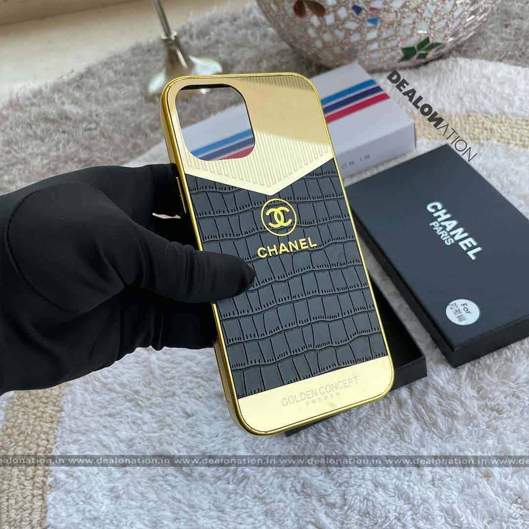 Premium Luxury Gold Plating with Leather Anti Skid Case