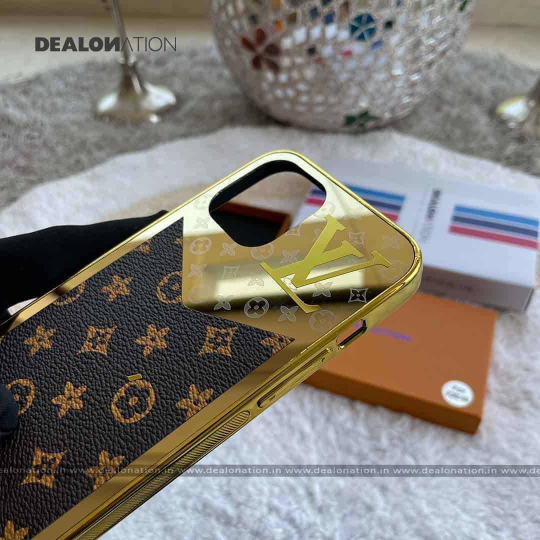 Premium Luxury Gold Plating with Leather Anti Skid Case