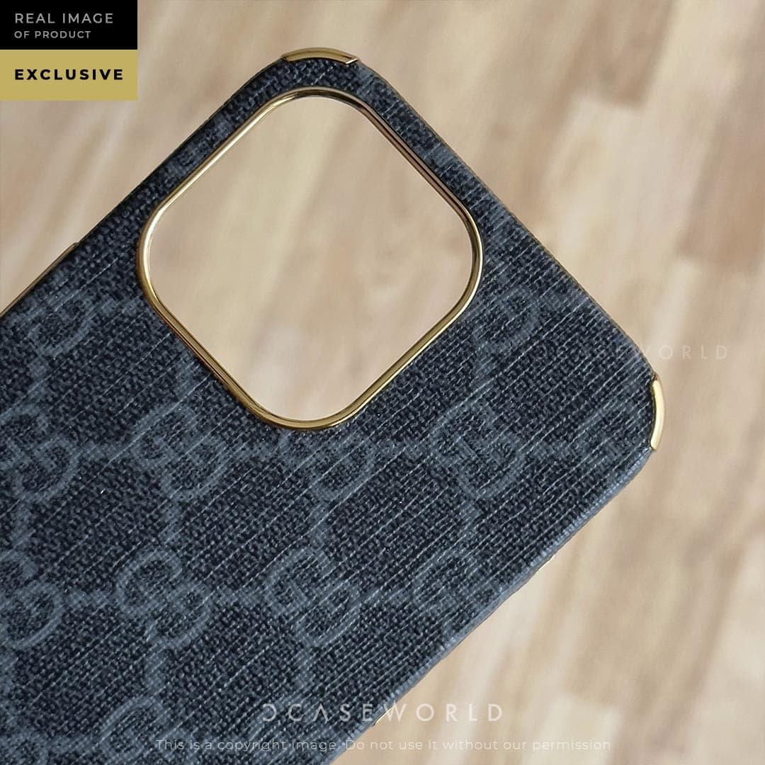 GC Luxury Leather Case with Gold Bumper