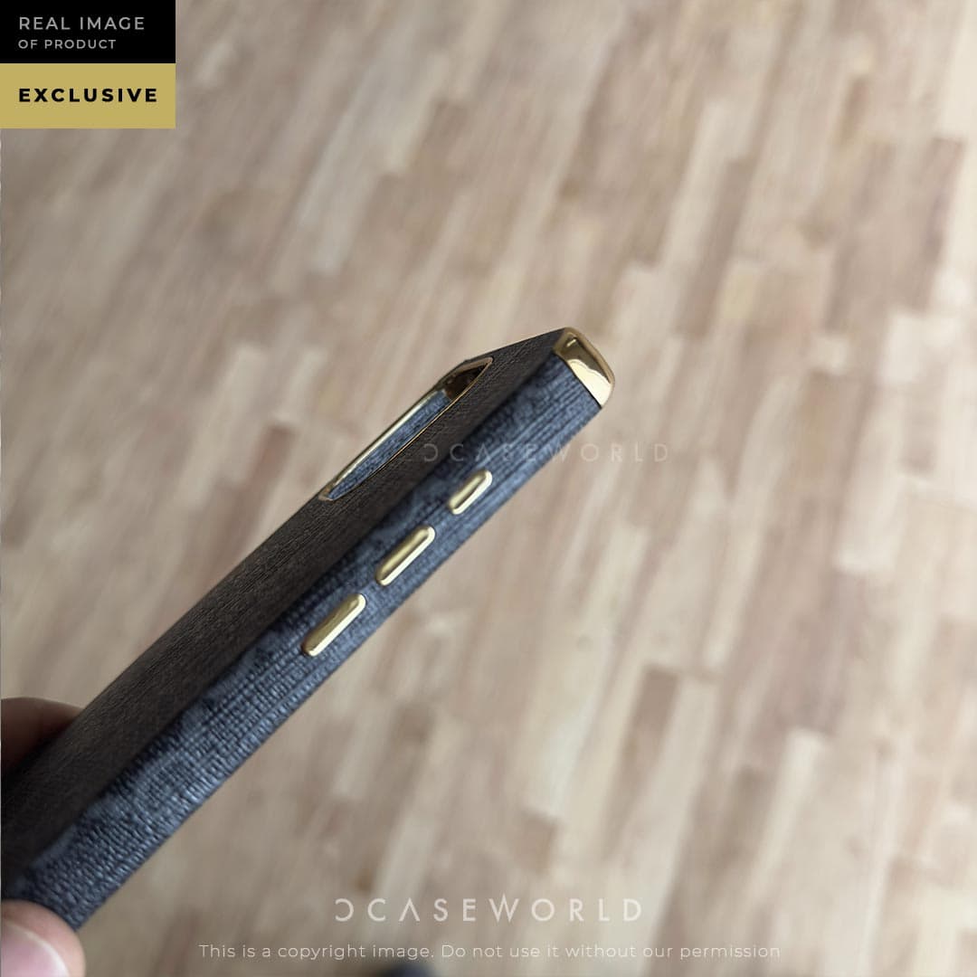 GC Luxury Leather Case with Gold Bumper