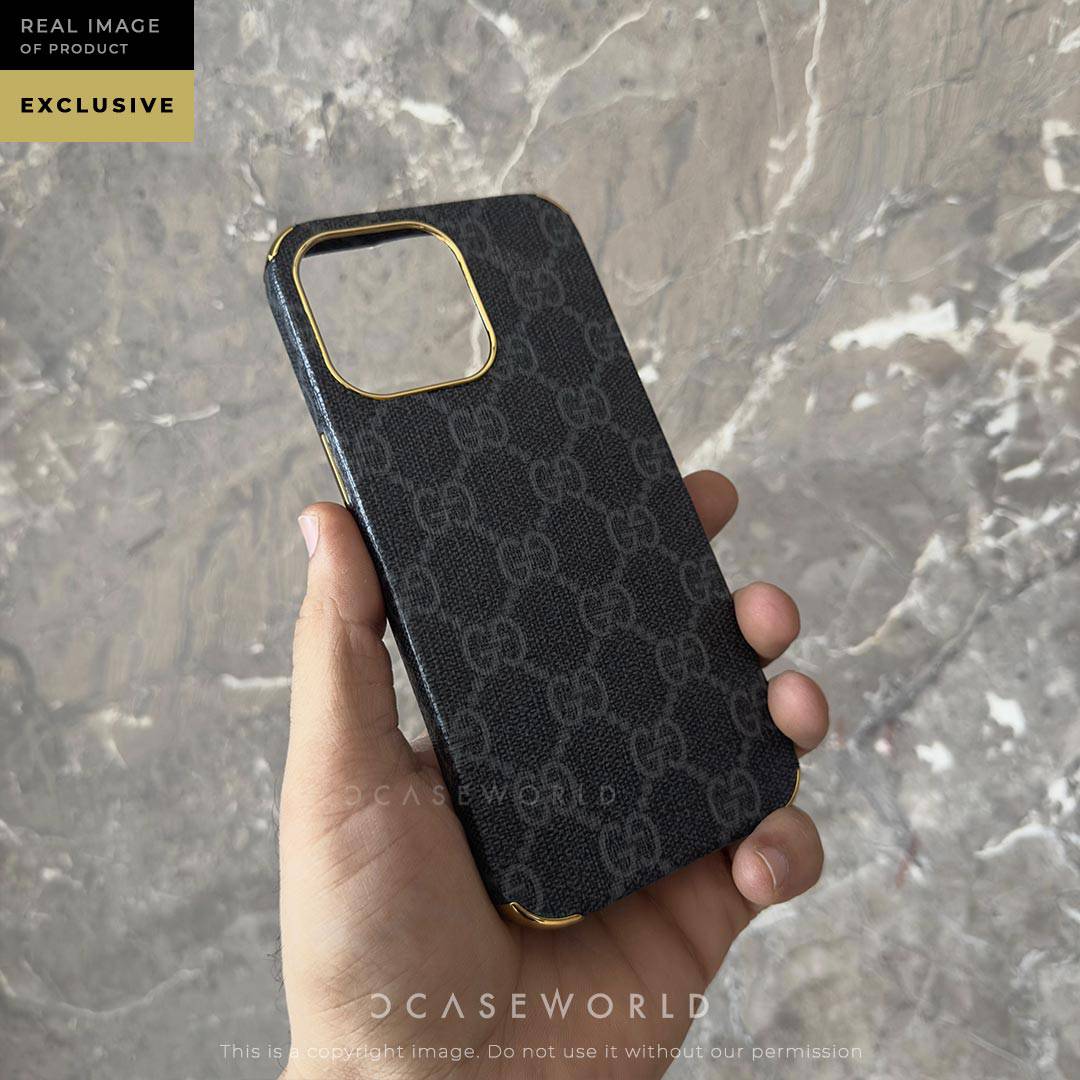 GC Luxury Leather Case with Gold Bumper