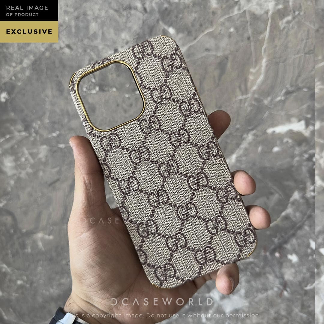 GC Luxury Leather Case with Gold Bumper