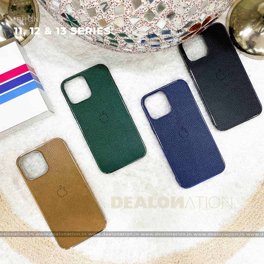 Premium Leather Case with Shiny TPU Bumper