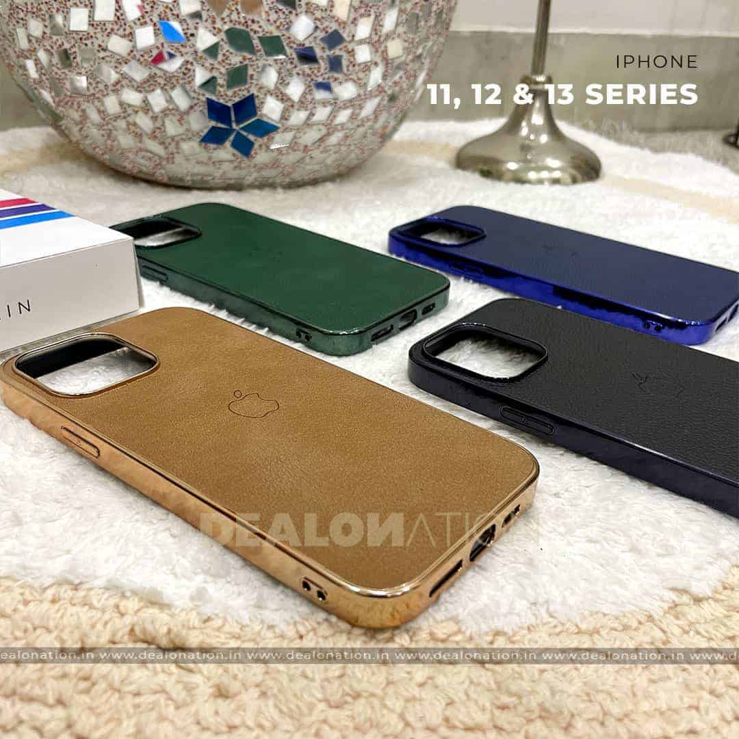 Premium Leather Case with Shiny TPU Bumper