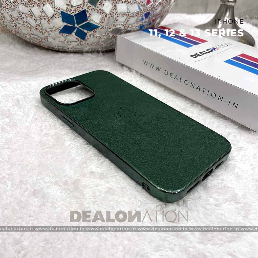 Premium Leather Case with Shiny TPU Bumper