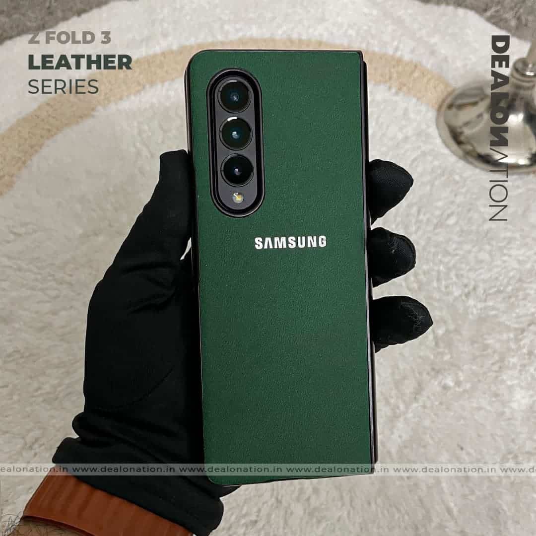 Leather Series Samsung Z Fold 3 - Green