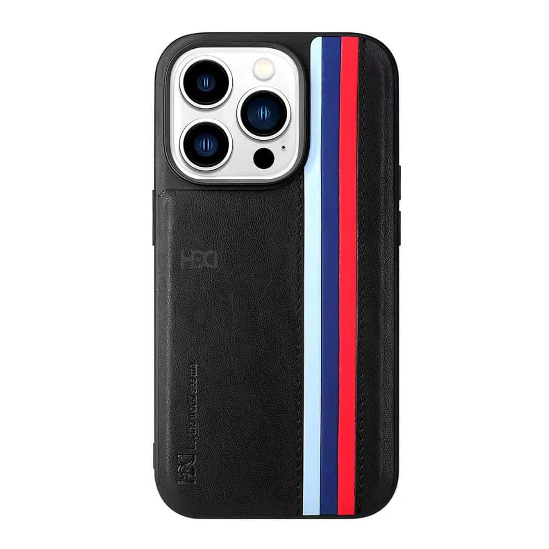 HBD Tri Stripes Premium Leather Case
