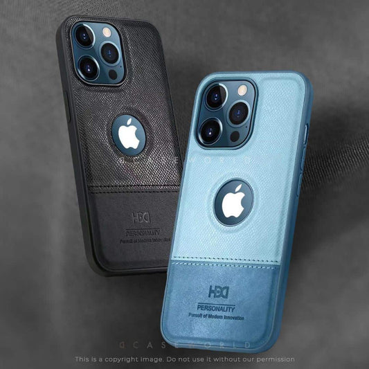 HBD Logo Cut Leather Case with Microfibre Lining