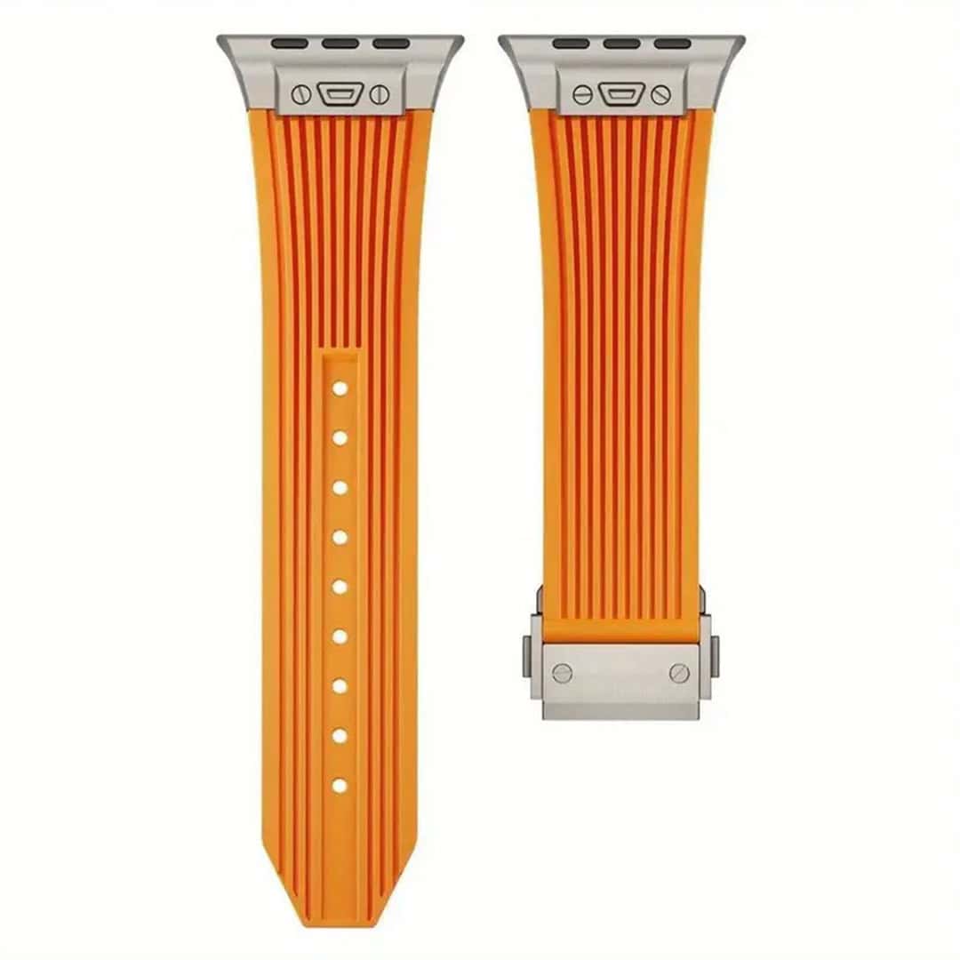 Hublot Style Premium Silicon Strap with Titanium Finish Buckle (42/44/45/49mm)