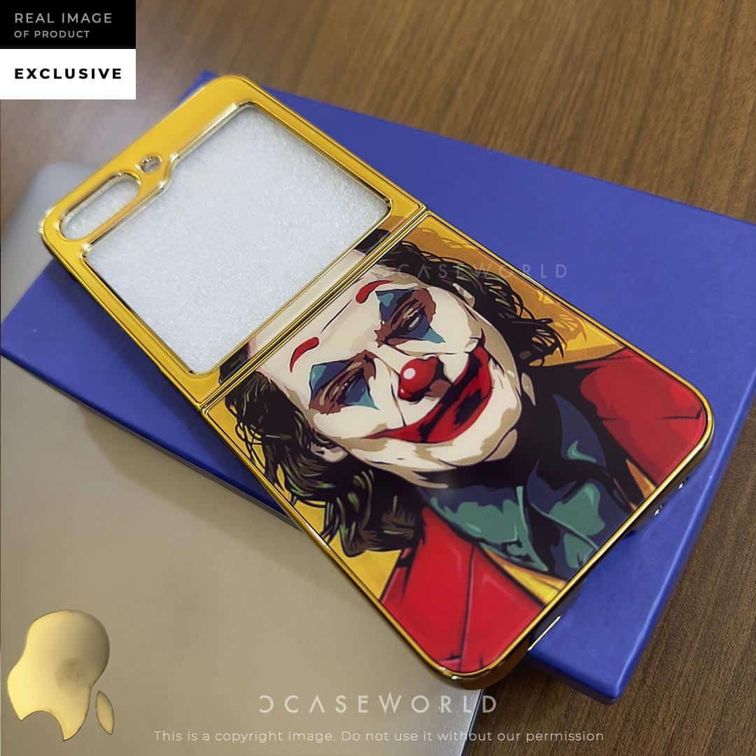 Joker Glass Back with Golden Chrome Case – Z Flip 5