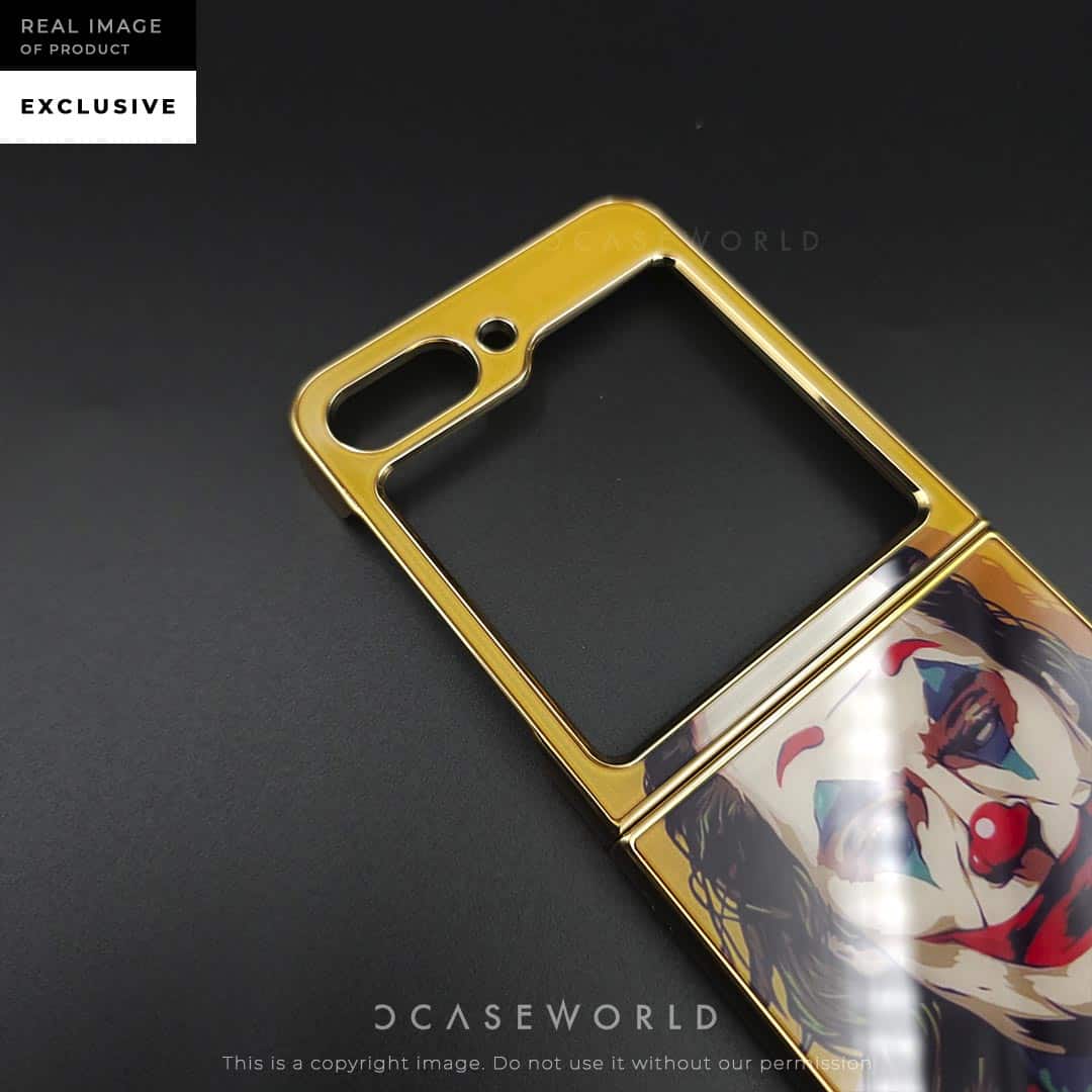 Joker Glass Back with Golden Chrome Case – Z Flip 5