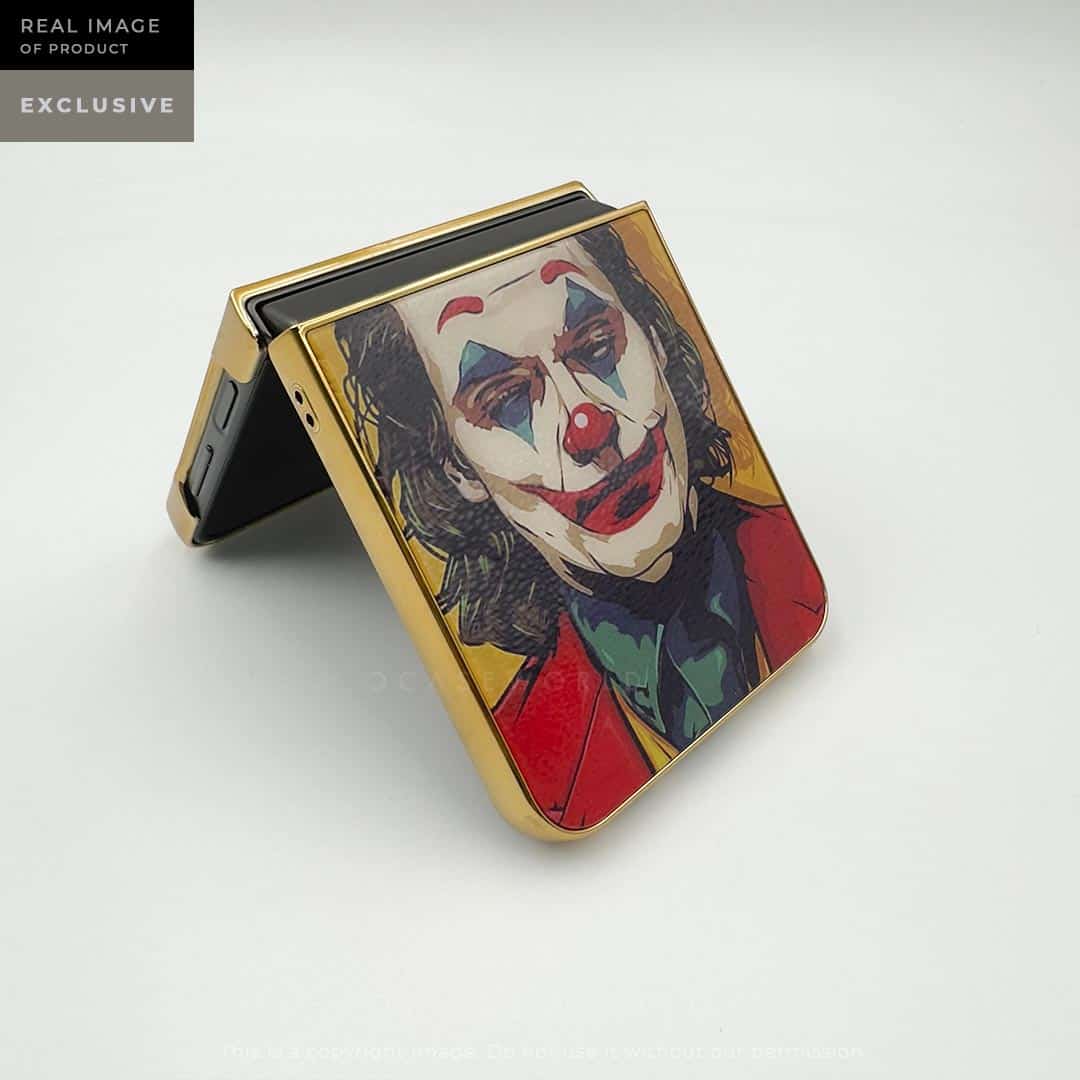Joker Glass Back with Golden Chrome Case – Z Flip 5