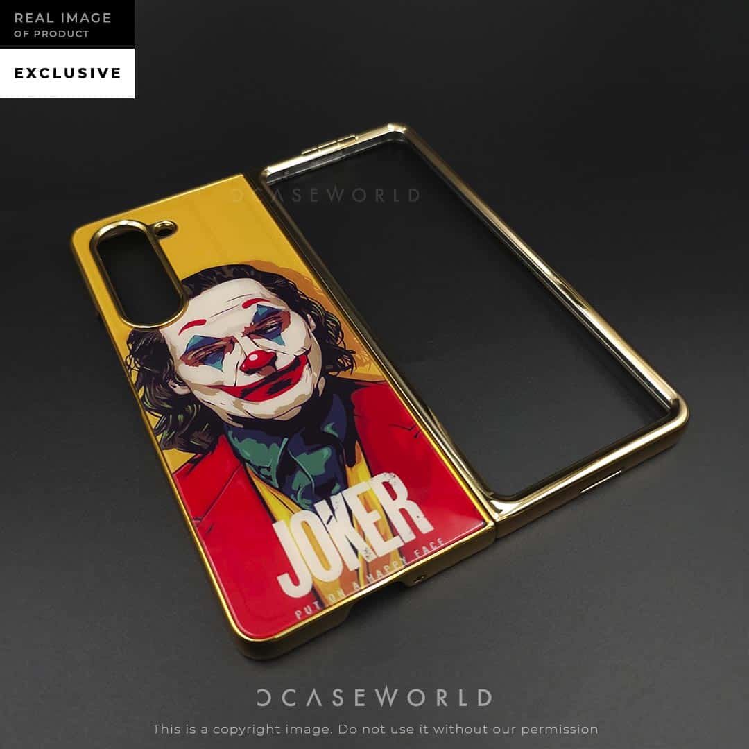 Joker Glass Back with Golden Chrome Case