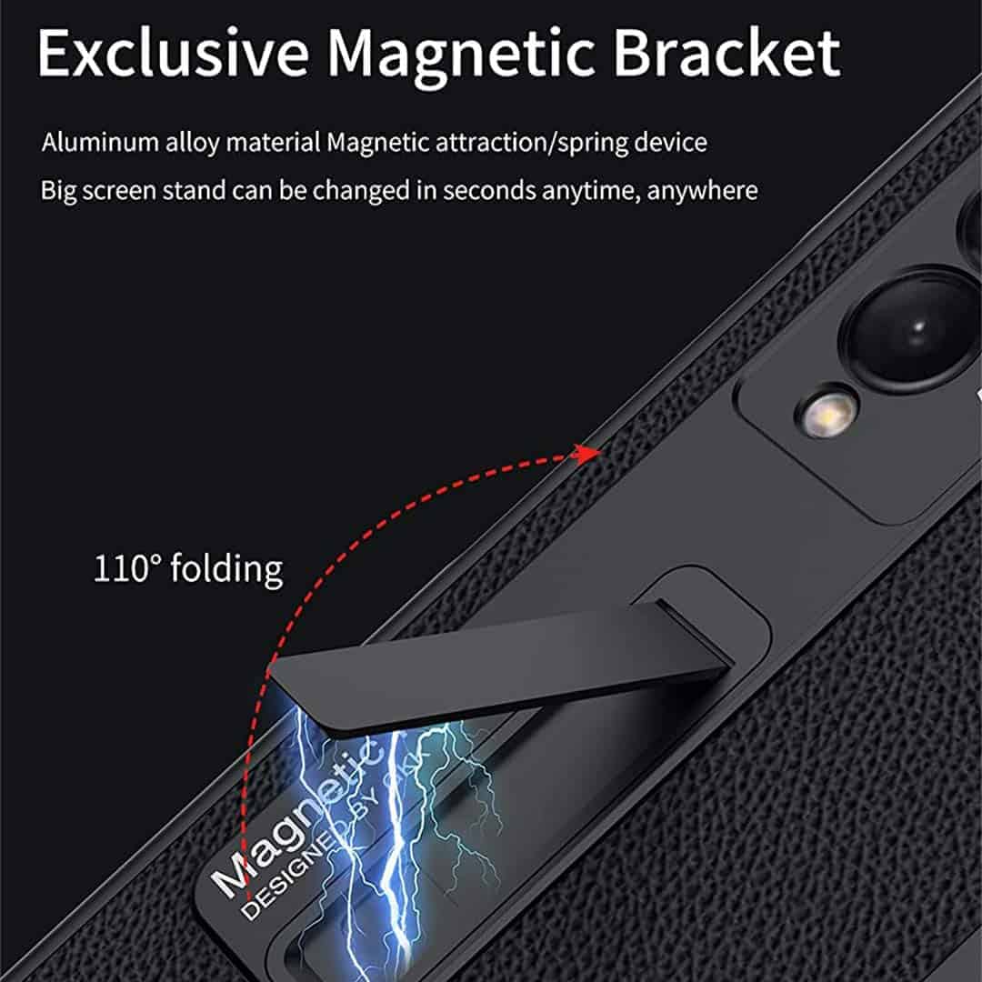 Leather Kickstand Case for Z Fold 3