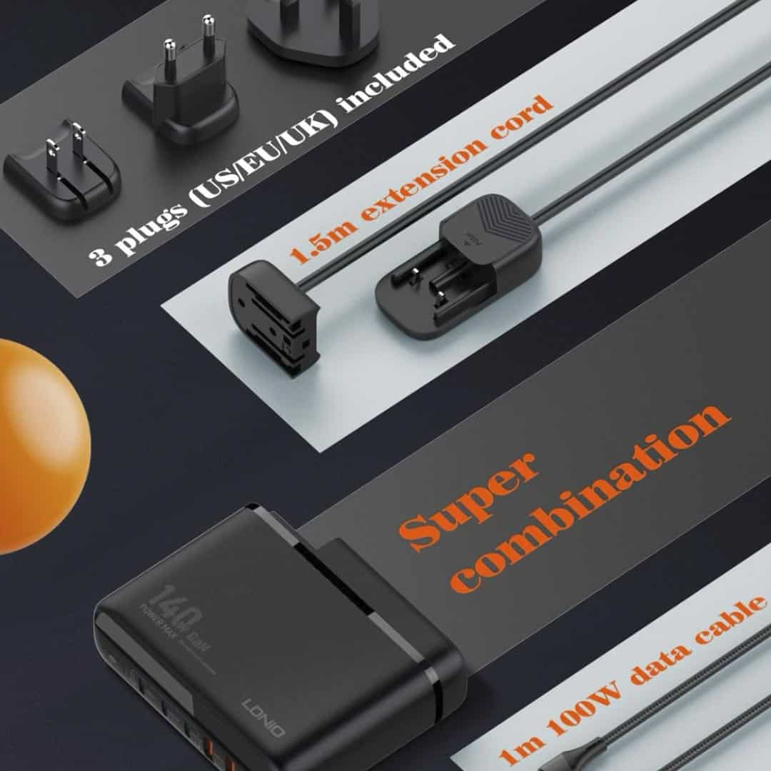 LDNIO 140W USB C 6 Port GaN Desktop Charger