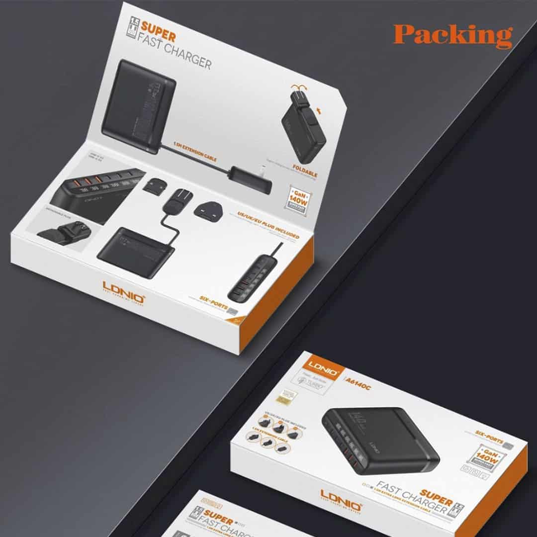 LDNIO 140W USB C 6 Port GaN Desktop Charger