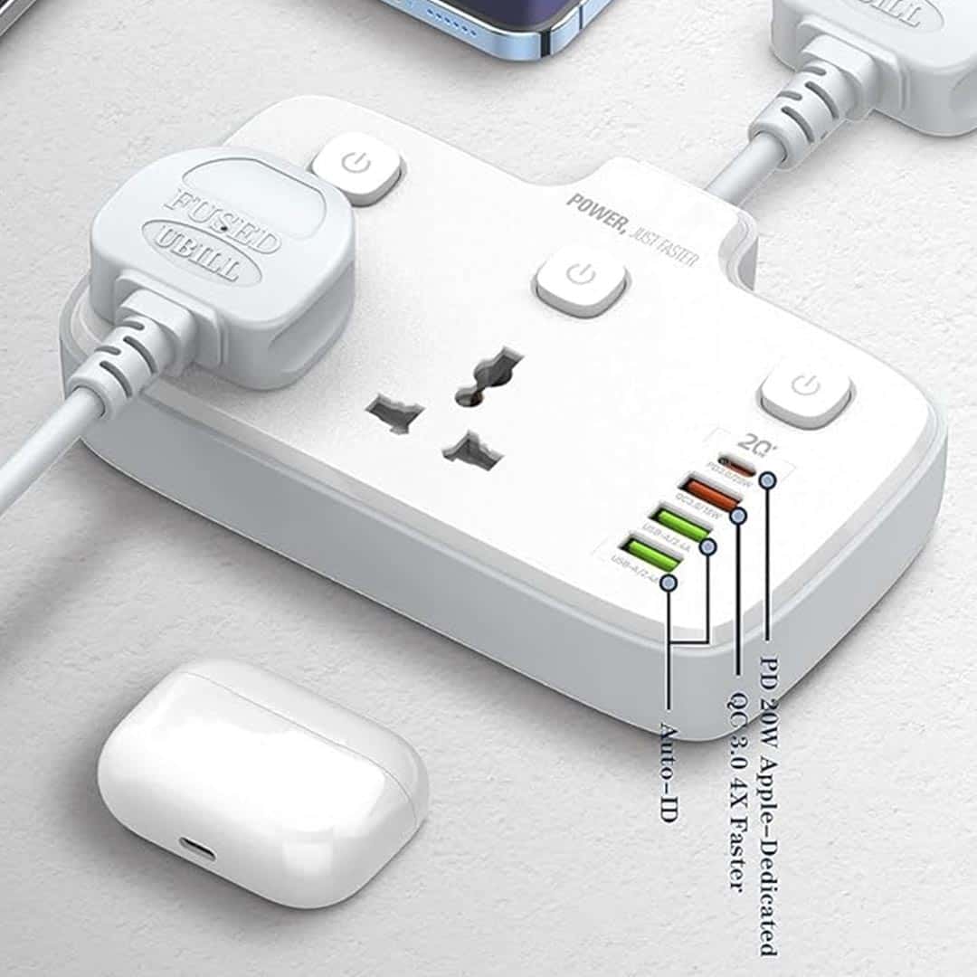 LDNIO SC2413 Universal Power Strip Surge Protector with 4 USB Ports