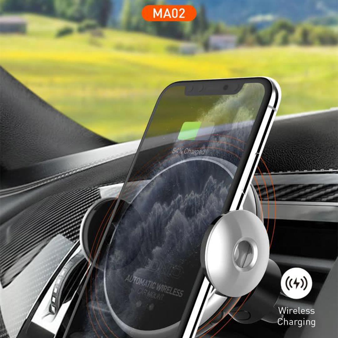 LDNIO Sensor (Auto Clamp) Car Holder With Wireless Chargeingš¤