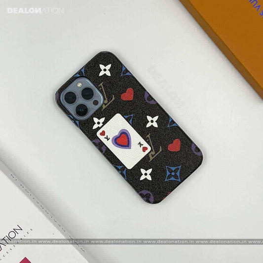 Playing Card Pattern Luxury Leather Case