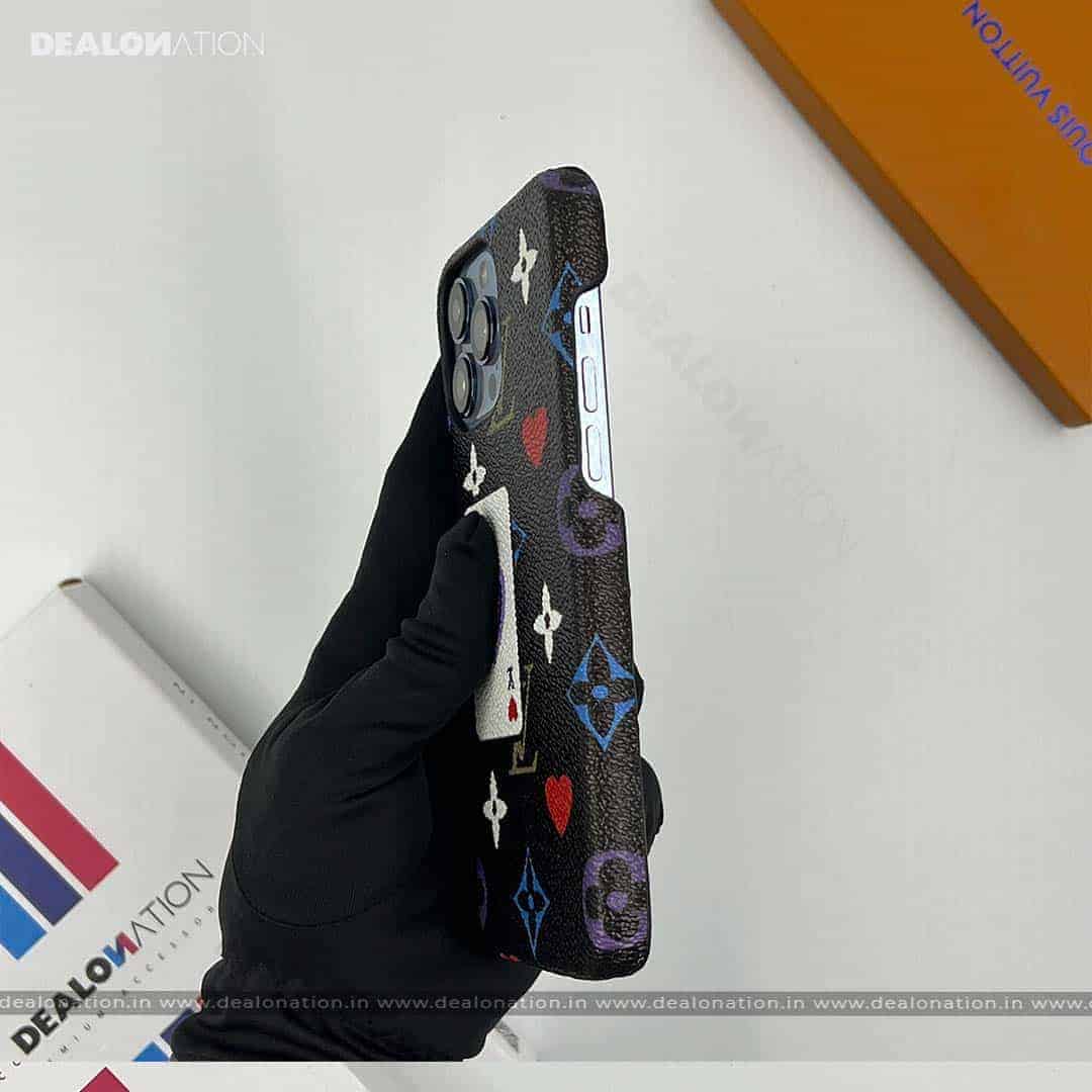 Playing Card Pattern Luxury Leather Case