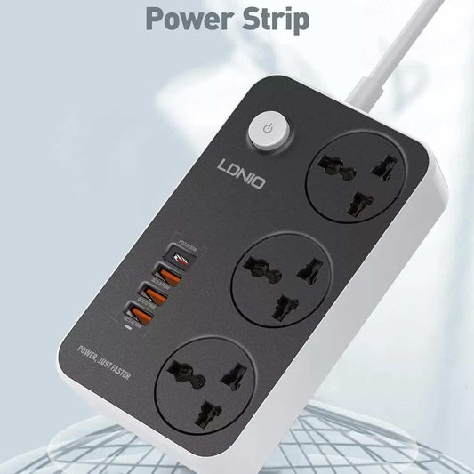 Ldnio 2500W Power Strip Extension with 38W QC Type C USB Ports
