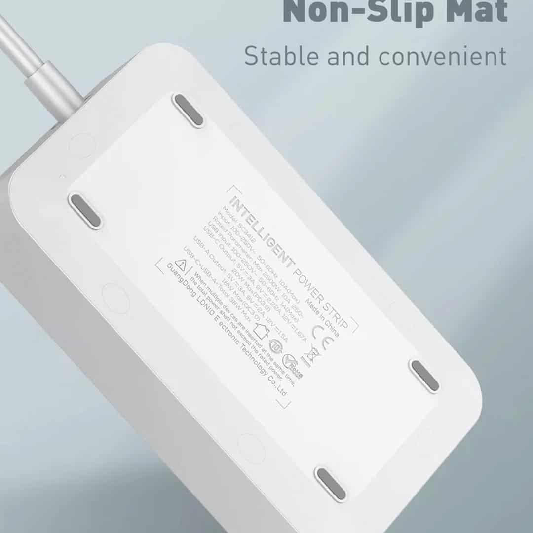 Ldnio 2500W Power Strip Extension with 38W QC Type C USB Ports