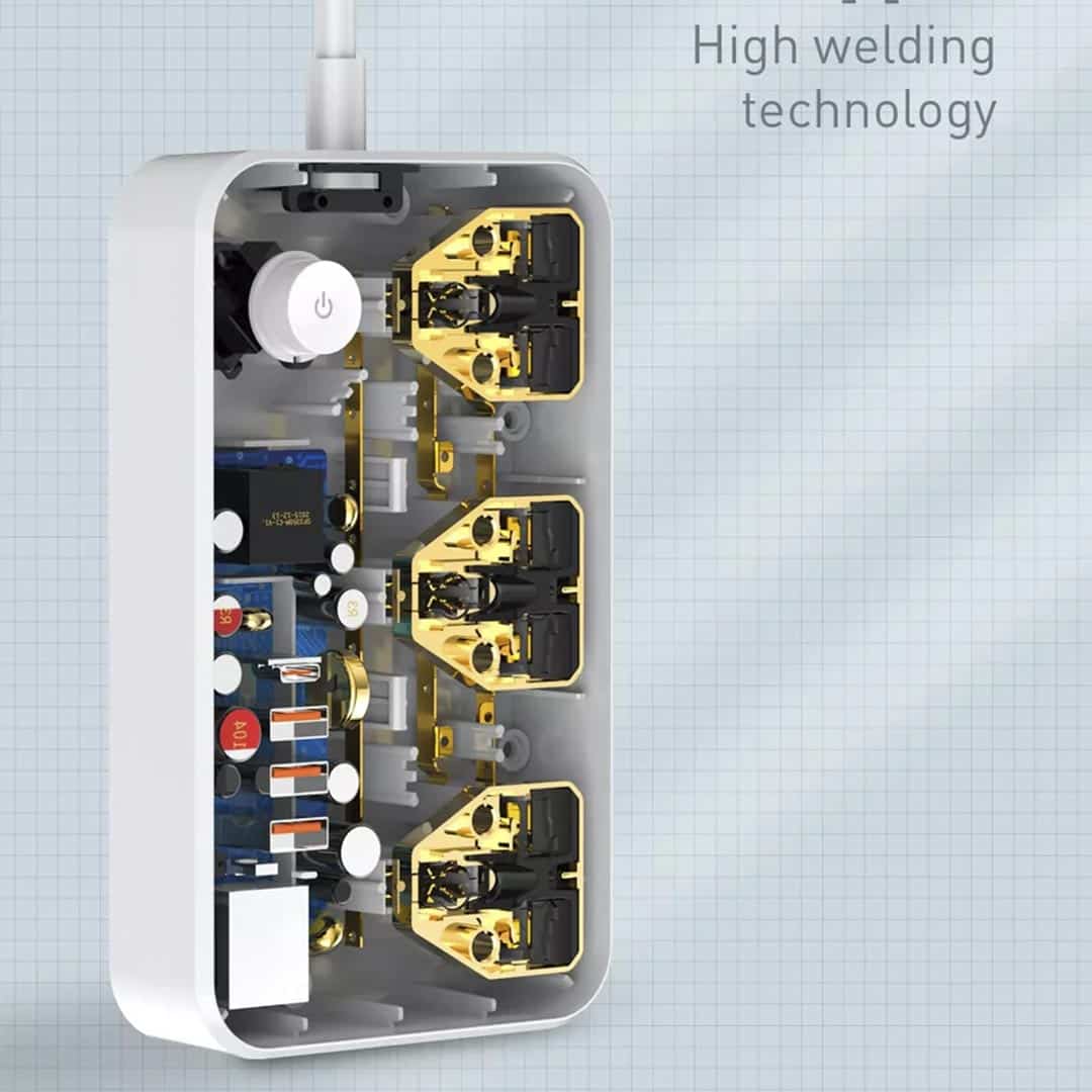 Ldnio 2500W Power Strip Extension with 38W QC Type C USB Ports