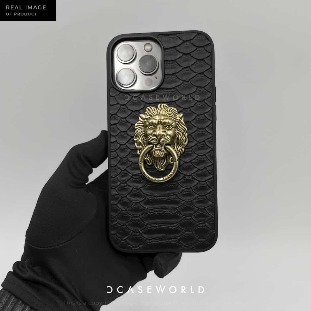 The Lion with Nuckle Snake Leather Back