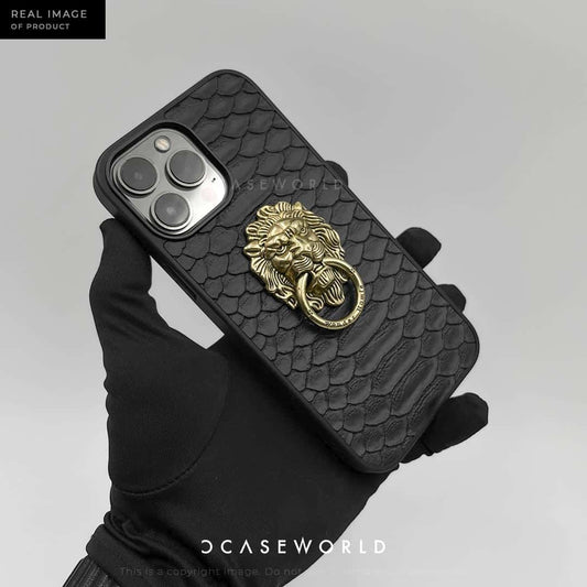 The Lion with Nuckle Snake Leather Back