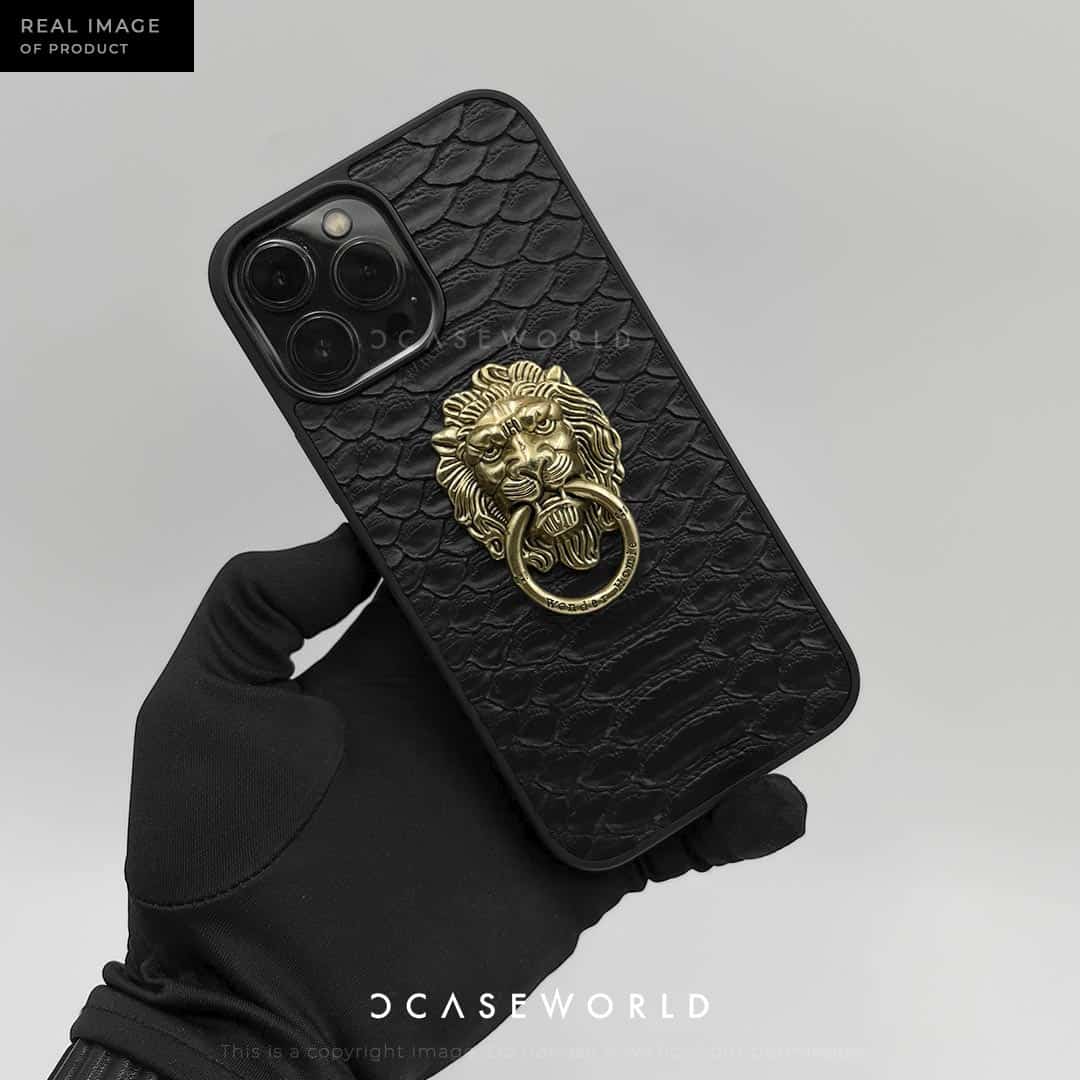 The Lion with Nuckle Snake Leather Back