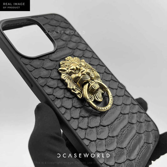 The Lion with Nuckle Snake Leather Back