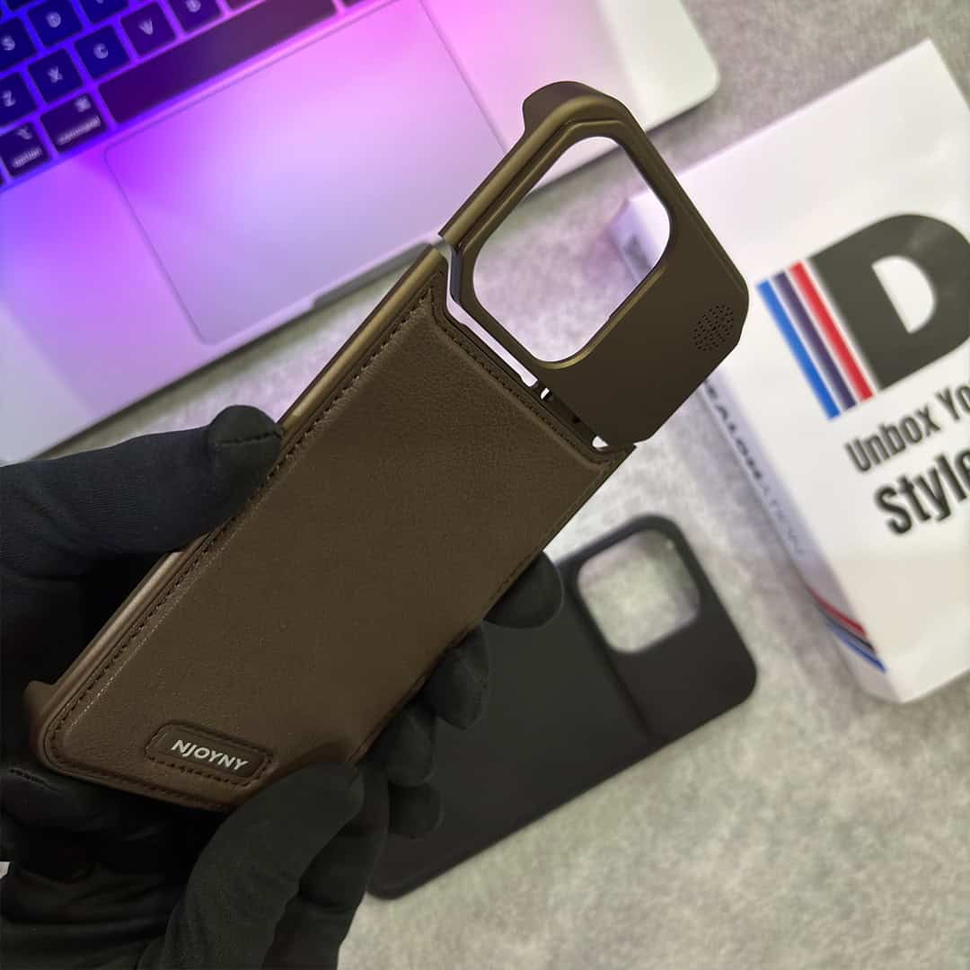 Magsafe Vegan Leather Case With Titanium Frame