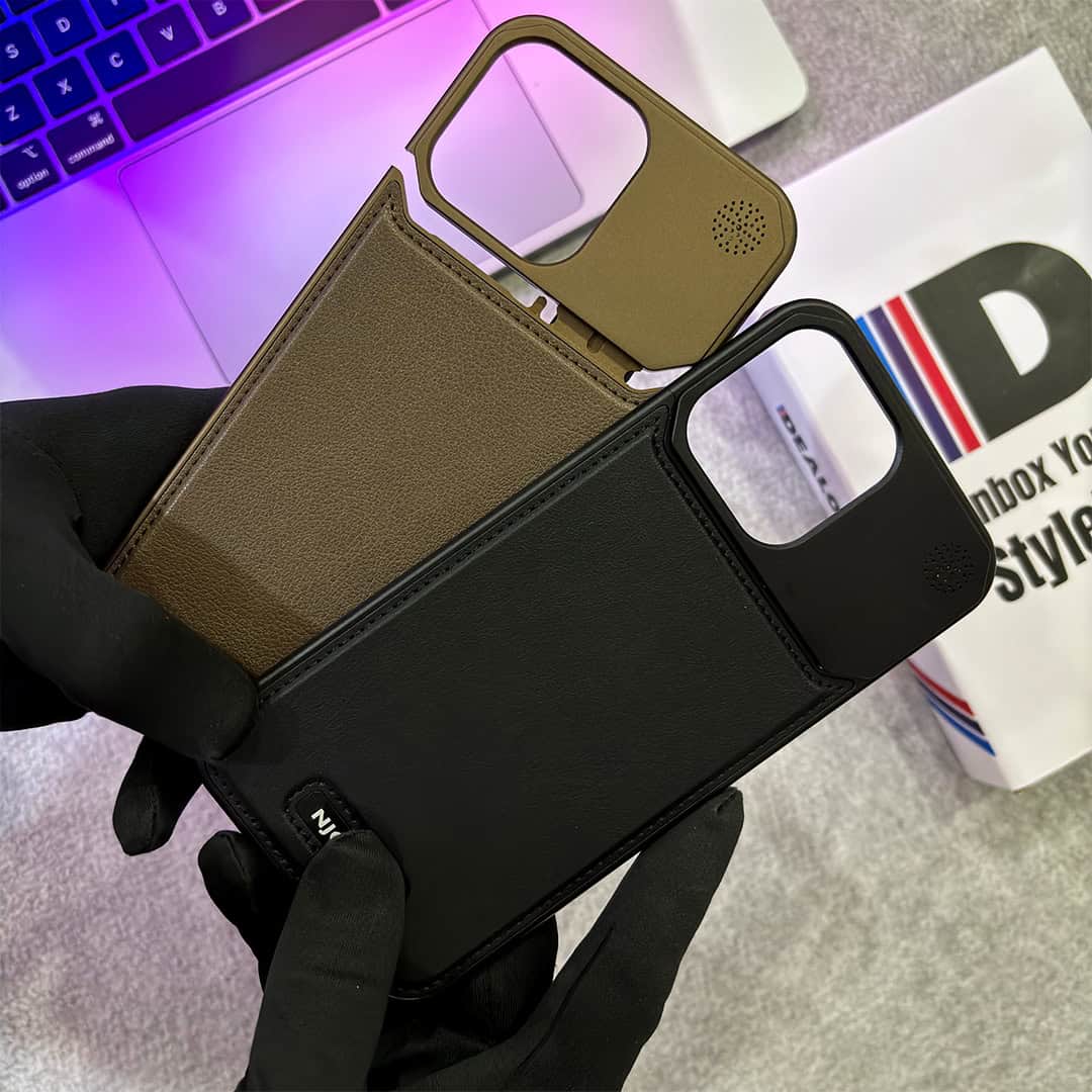 Magsafe Vegan Leather Case With Titanium Frame