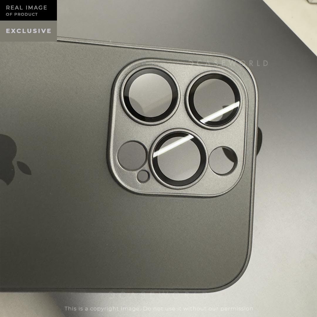 Glass Matte Titanium Grey Case with Camera Lens