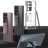 Metal Stand with Carbon Fiber Camera Ring Clear Case
