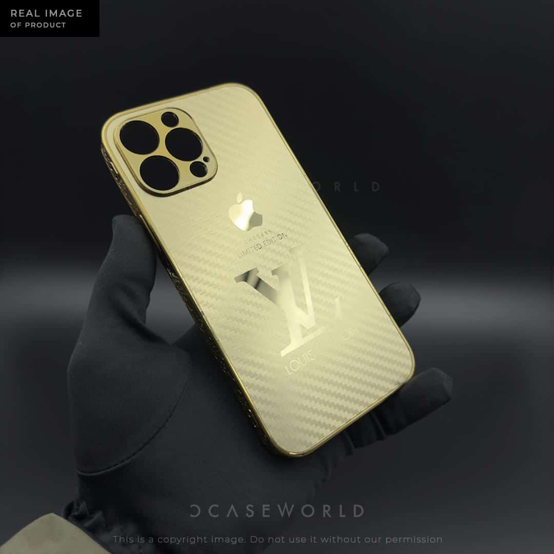 Silver/Gold Carbon Fiber Case with Engraved Sides