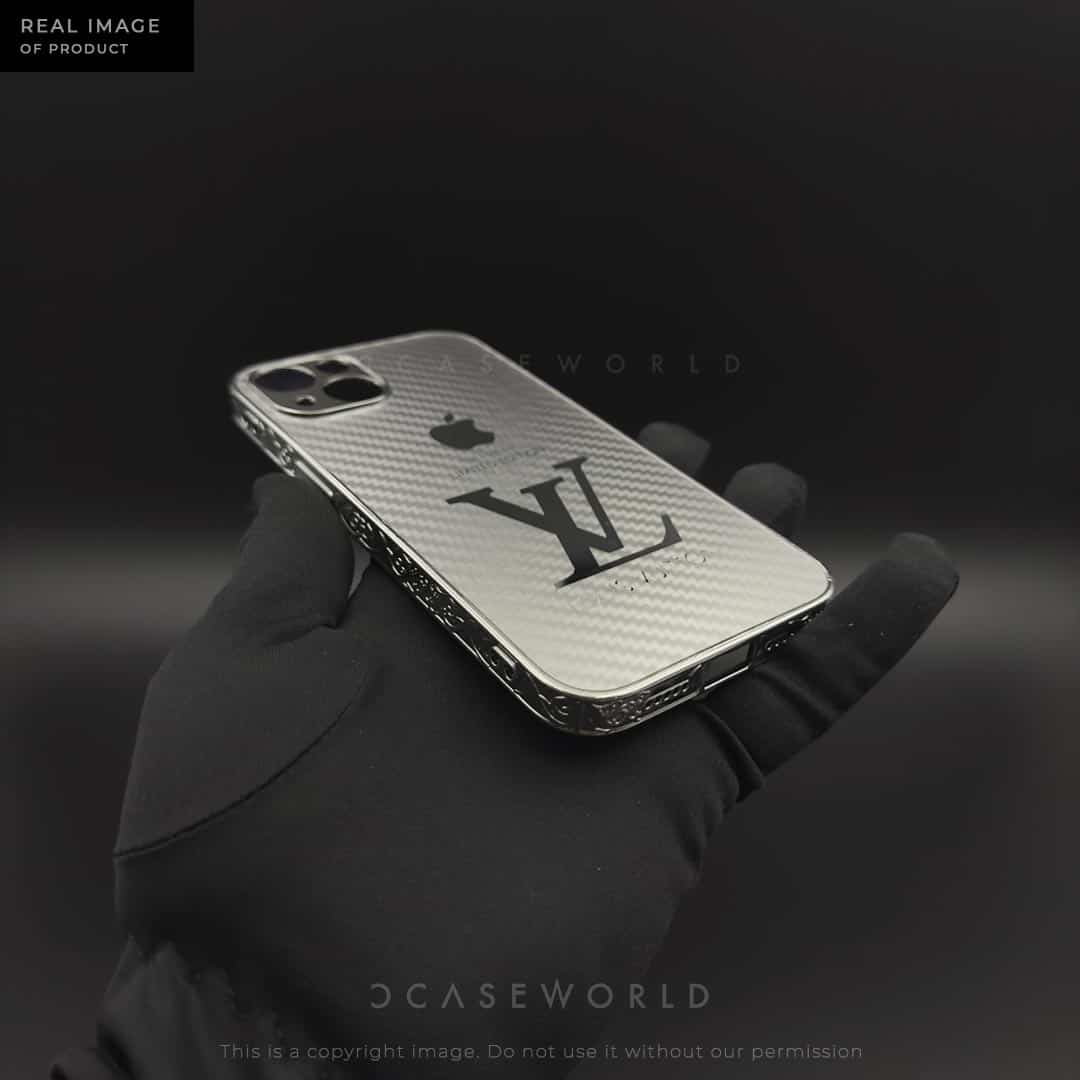 Silver/Gold Carbon Fiber Case with Engraved Sides
