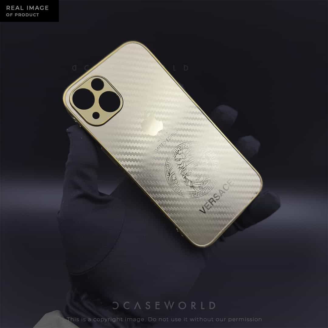 Silver/Gold Carbon Fiber Case with Engraved Sides