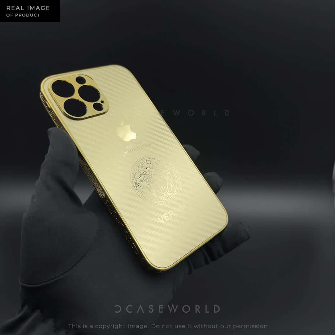Silver/Gold Carbon Fiber Case with Engraved Sides