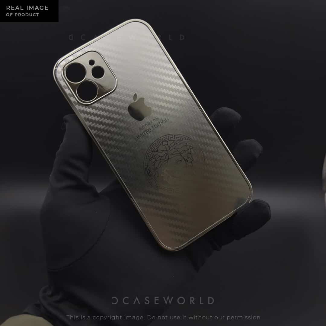 Silver/Gold Carbon Fiber Case with Engraved Sides