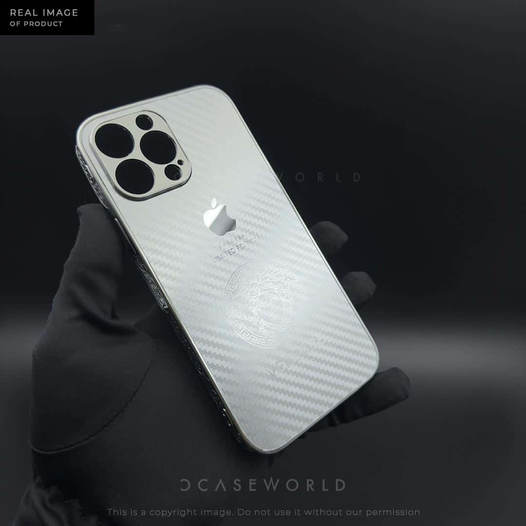 Silver/Gold Carbon Fiber Case with Engraved Sides