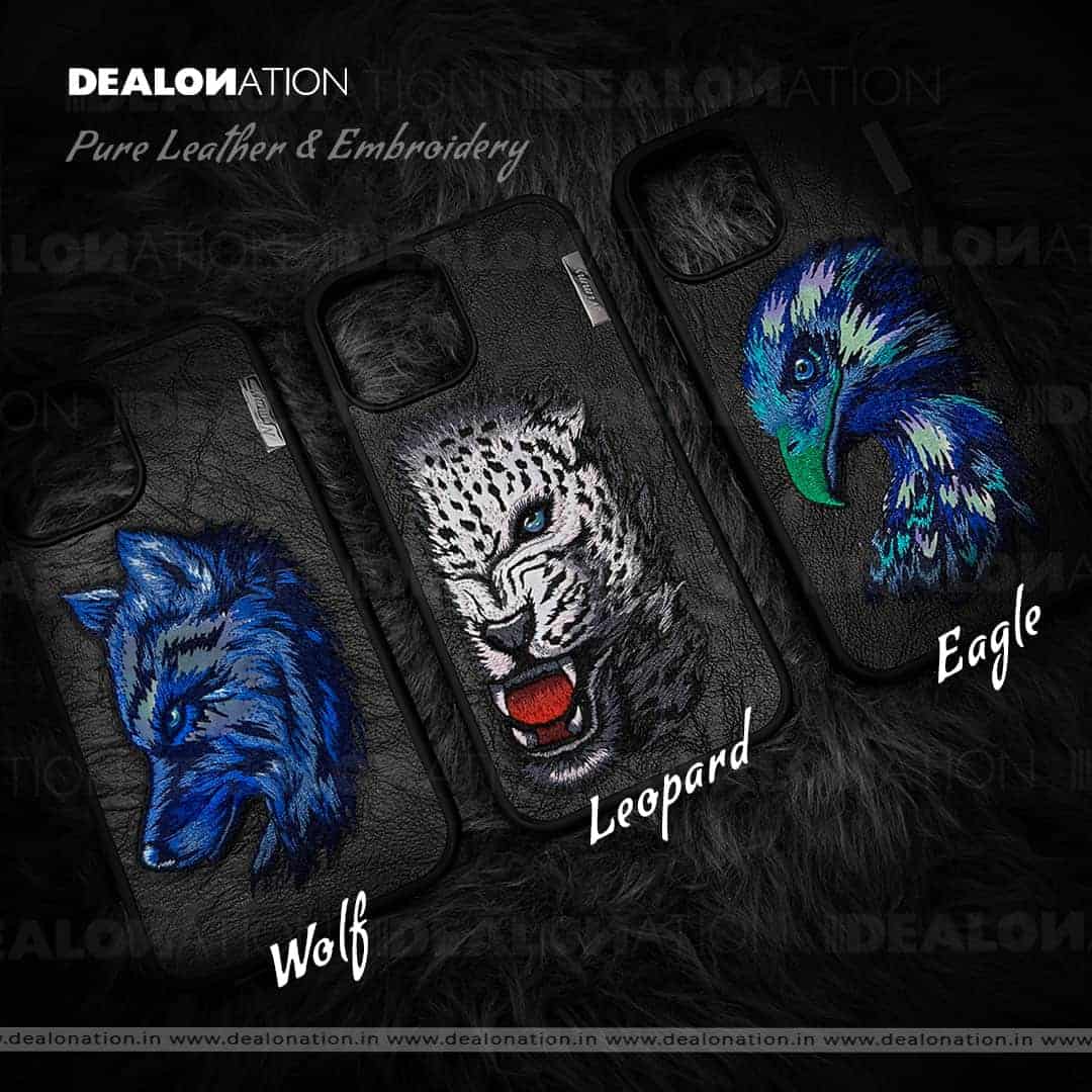 NIMMY 3D Embroidery Shell Leather Case