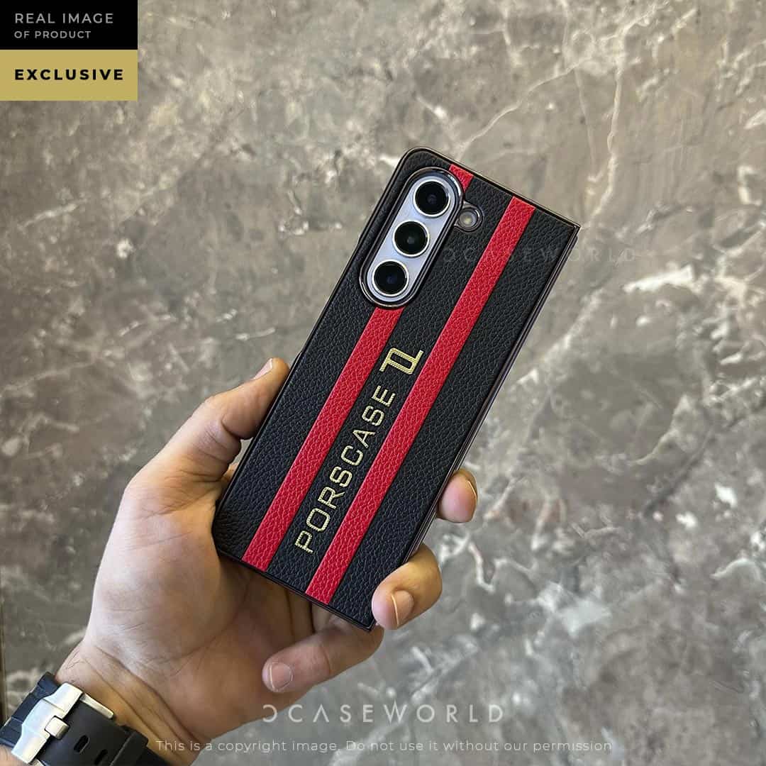 PRS Premium Leather Red & Black Stripes Case