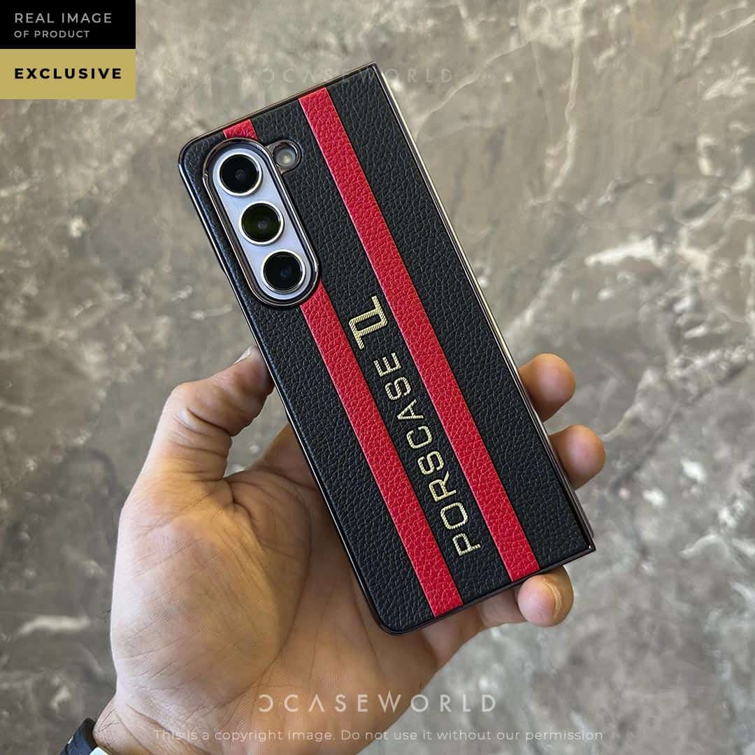 PRS Premium Leather Red & Black Stripes Case